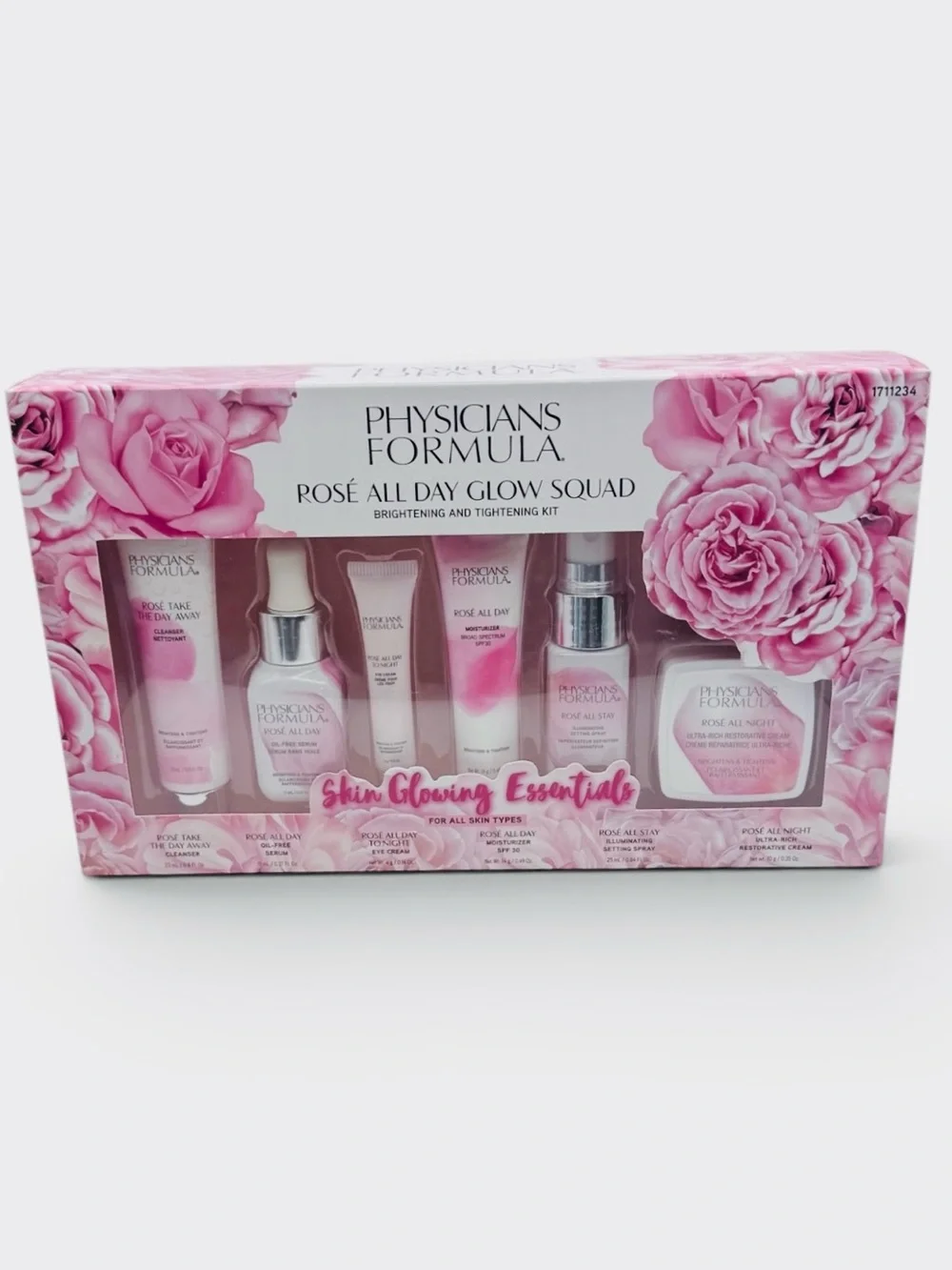 Physicians Formula Rosé All Day Glow Squad Brightening & Tightening Kit 6 Pc New